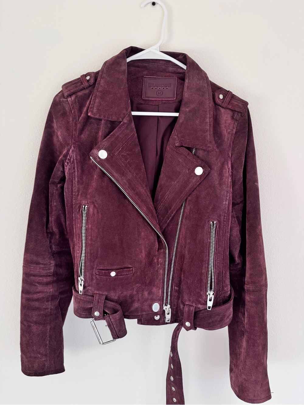 Blank NYC Plum Suede Moto Jacket